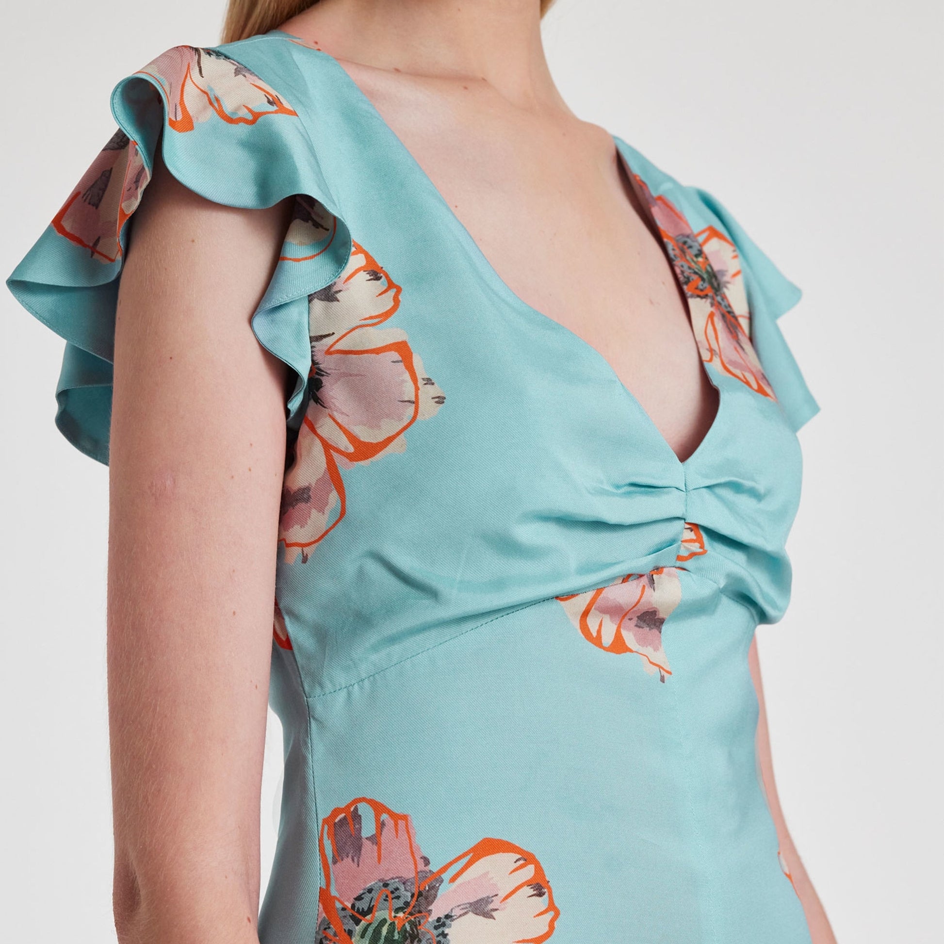 Paul Floral Dress - Light Blue