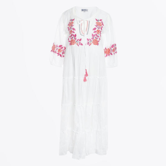 Hole Beading Dress - Ivory