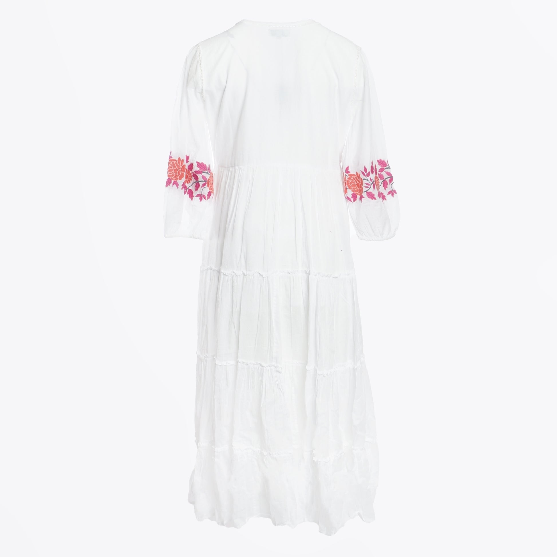 Handprint Hole Beading Dress - Ivory