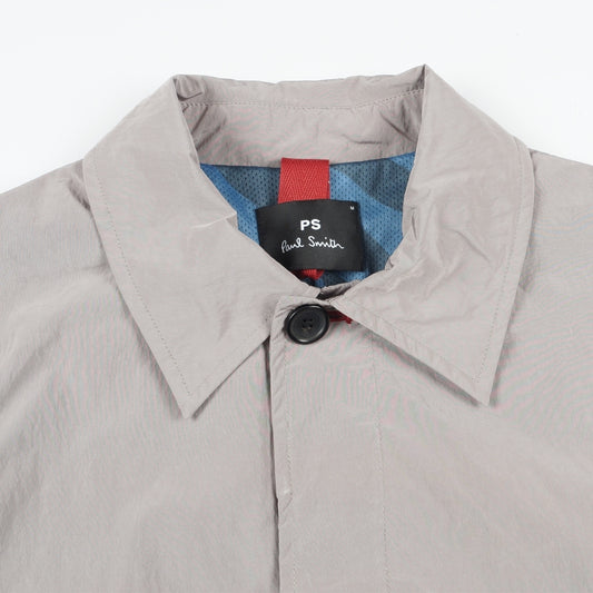 - Nylon Mix Coat - Taupe