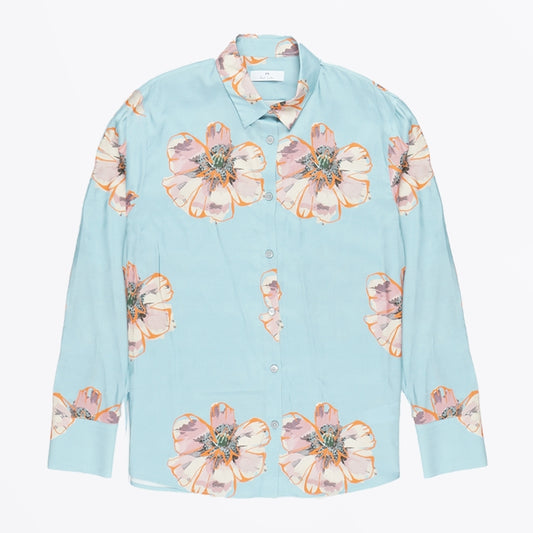- Viscose Floral Shirt - Blue