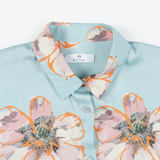 - Viscose Floral Shirt - Blue