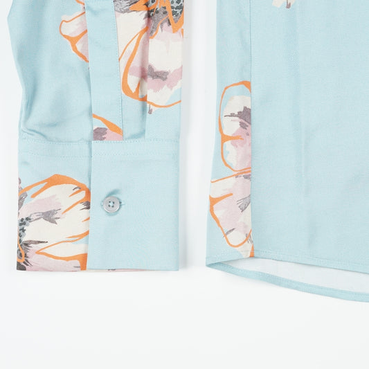 - Viscose Floral Shirt - Blue