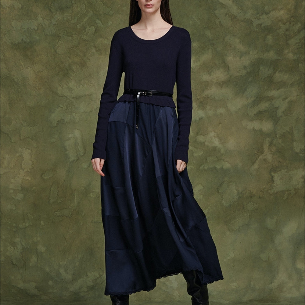 - Entice Knitted Dress - Navy