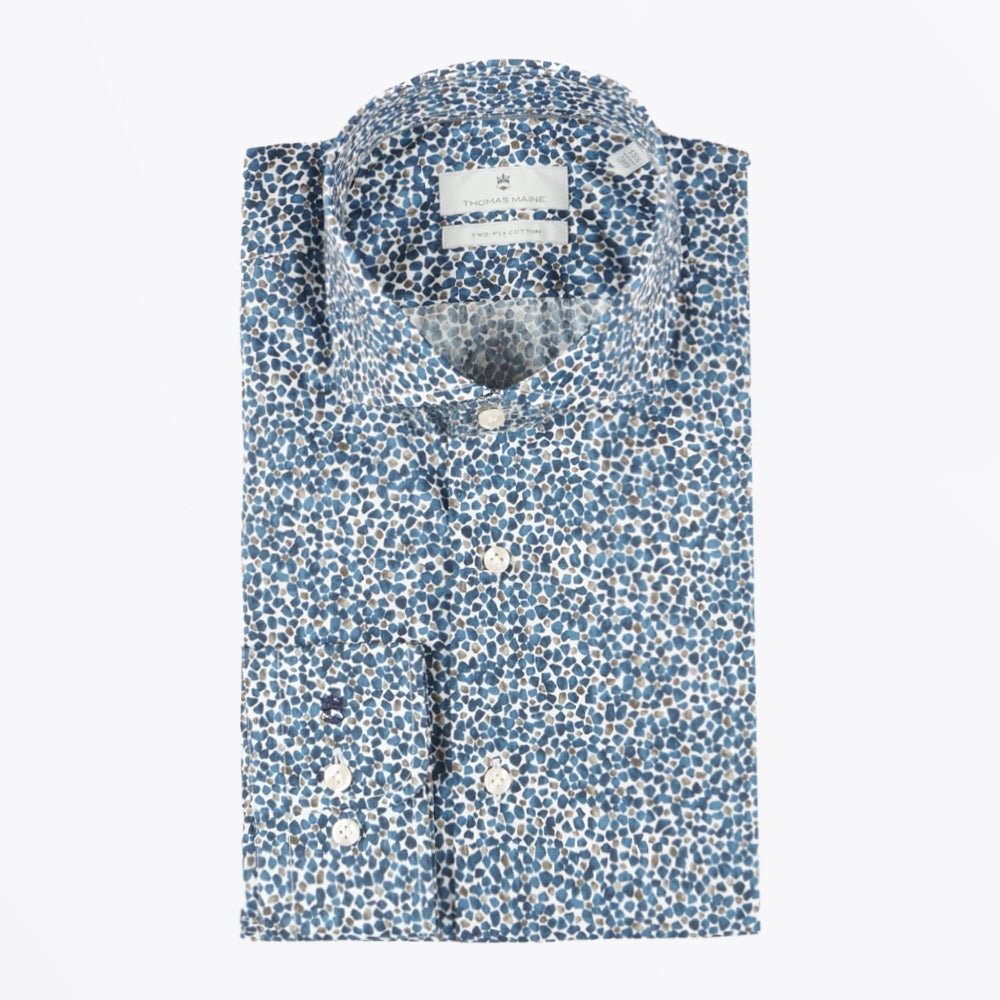 Thomas Gravel Print Shirt - Blue