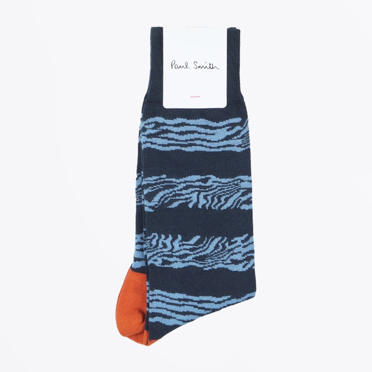 - Dean Zebra Socks - Navy