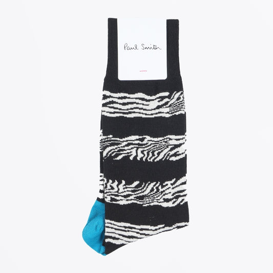 - Dean Zebra Socks - Black