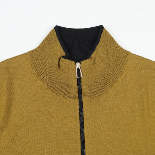 - Zip Neck Sweater - Khaki