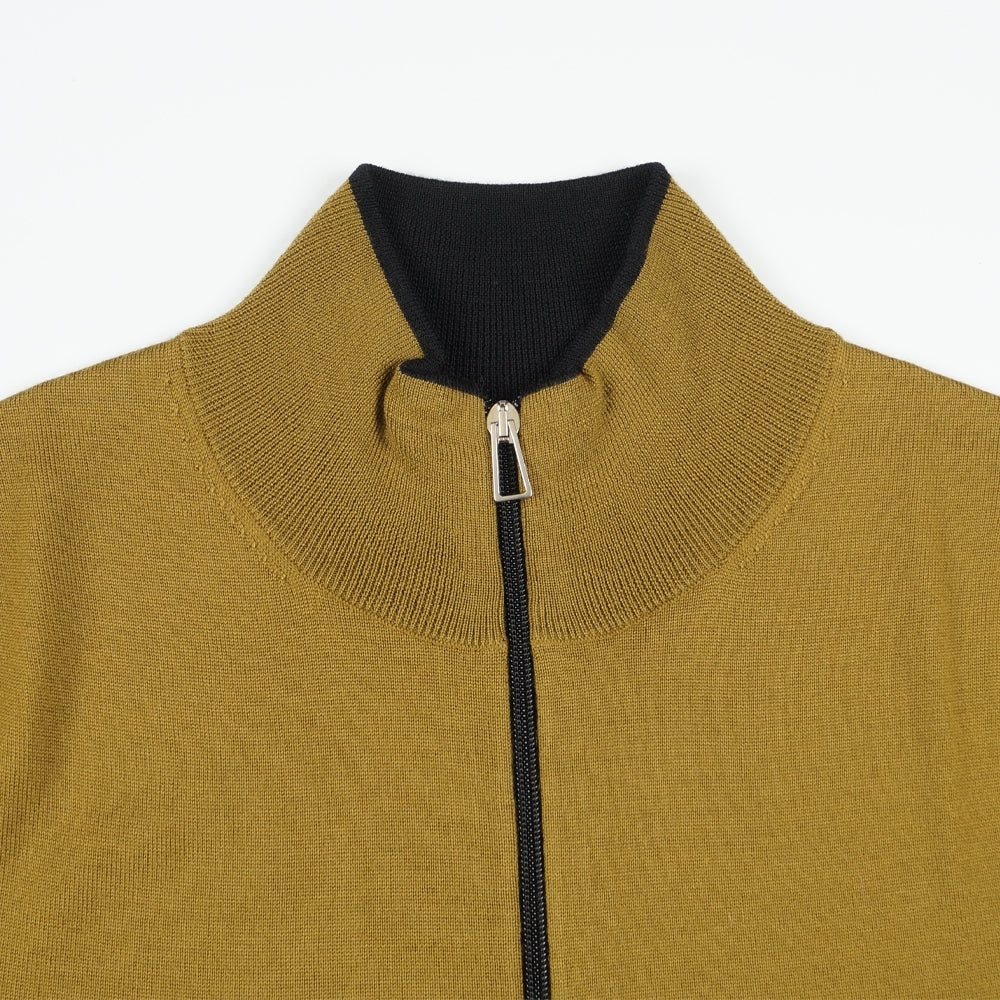 - Zip Neck Sweater - Khaki
