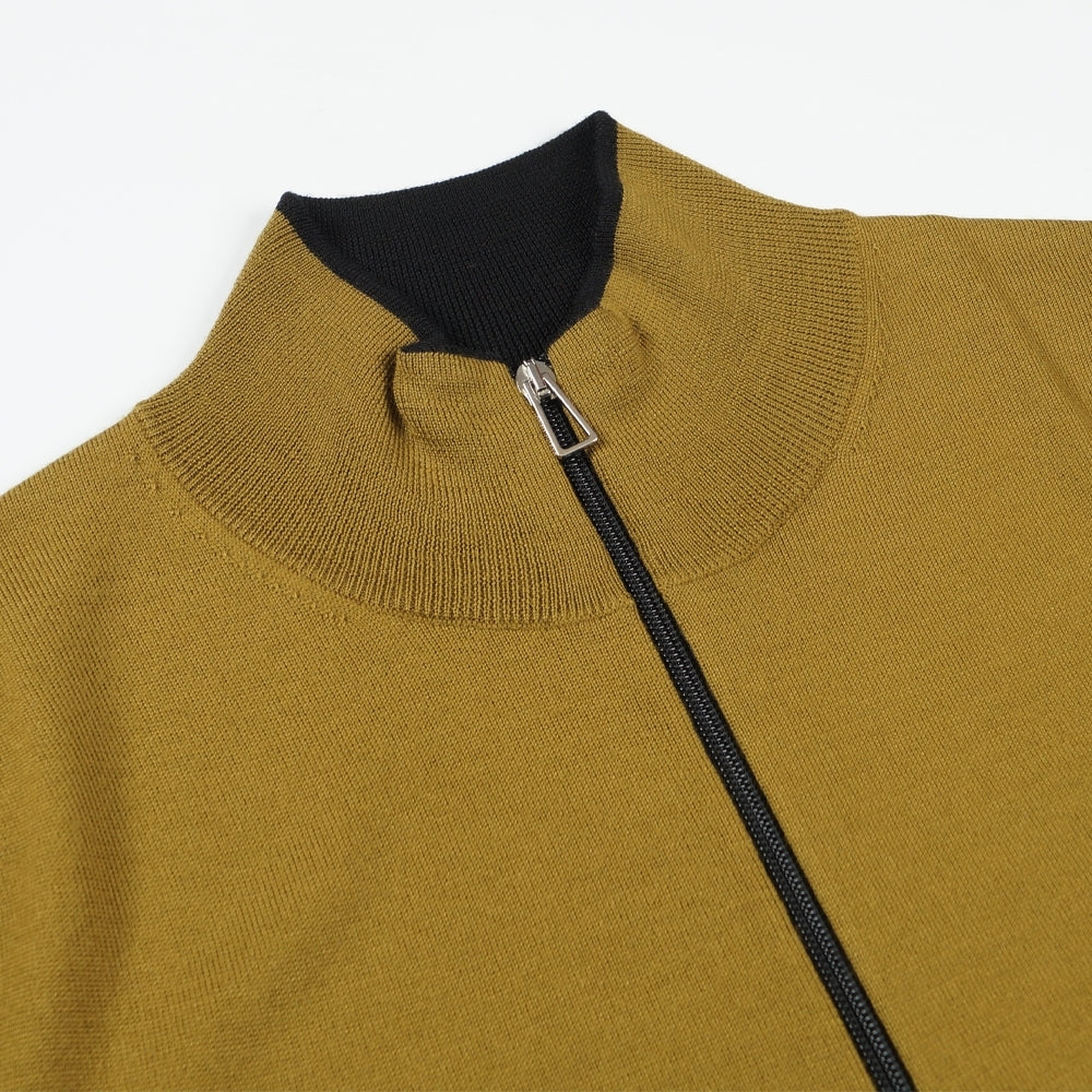 - Zip Neck Sweater - Khaki