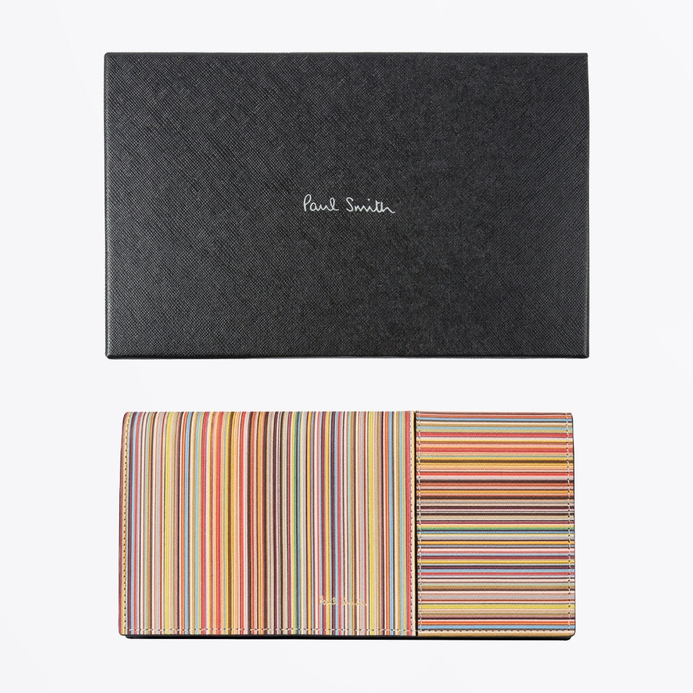 Paul Leather Trifold Purse - Swirl Stripe