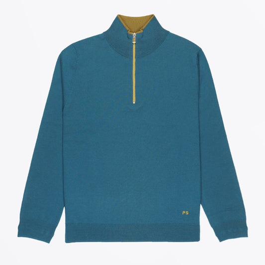 - Zip Neck Sweater - Indigo