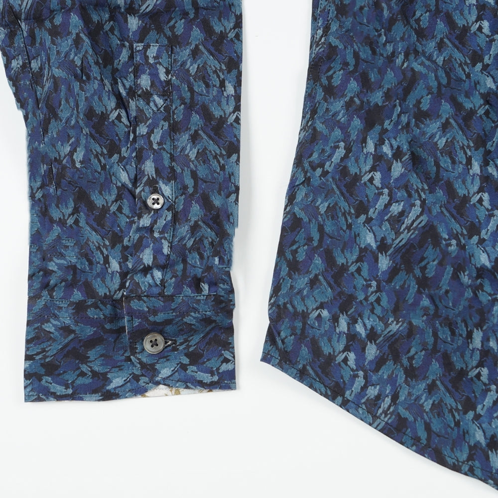 - Patterned Tailor Fit Shirt - Dark Navy