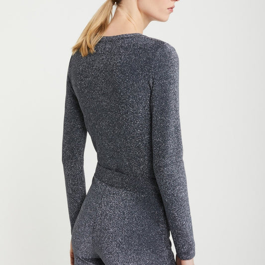 Lurex Pullover Top - Silver