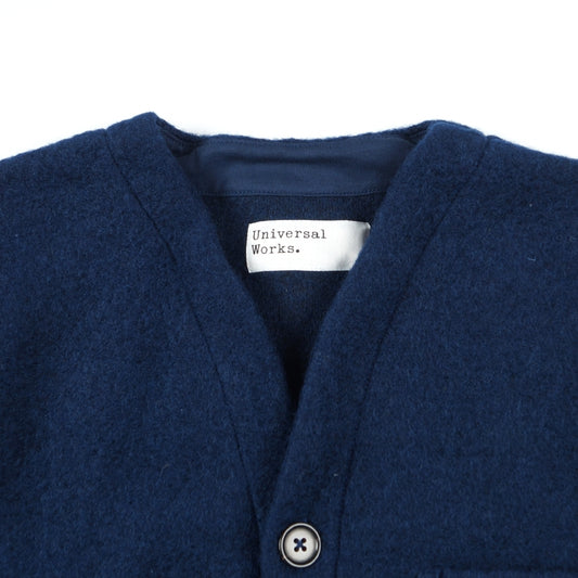 - Wool Fleece Cardigan - Indigo