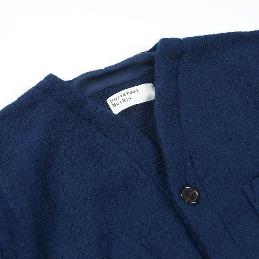 - Wool Fleece Cardigan - Indigo