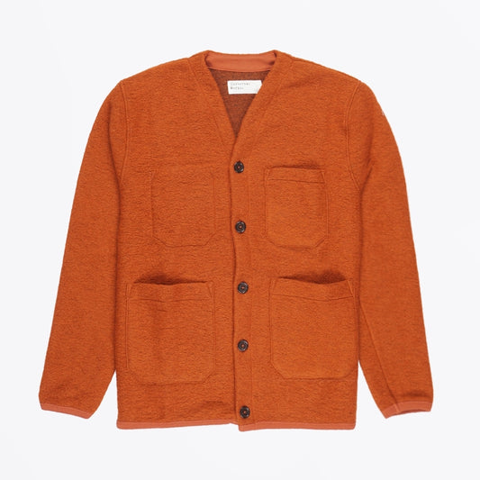 - Wool Fleece Cardigan - Orange