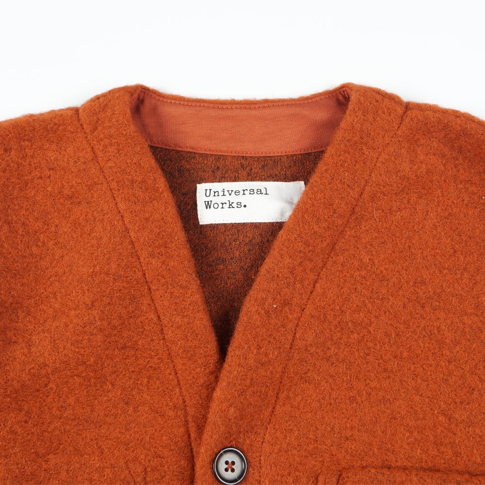 - Wool Fleece Cardigan - Orange