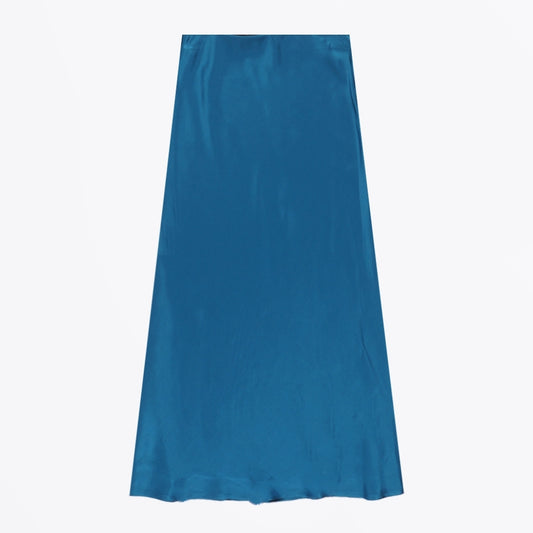 - Viscose Midi Skirt - Ceruleo