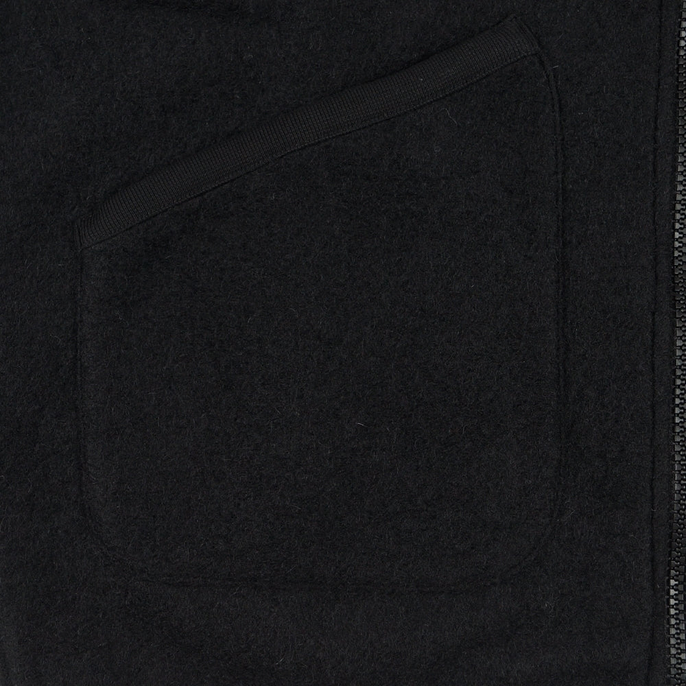 - Wool Fleece Zip Bomber - Black
