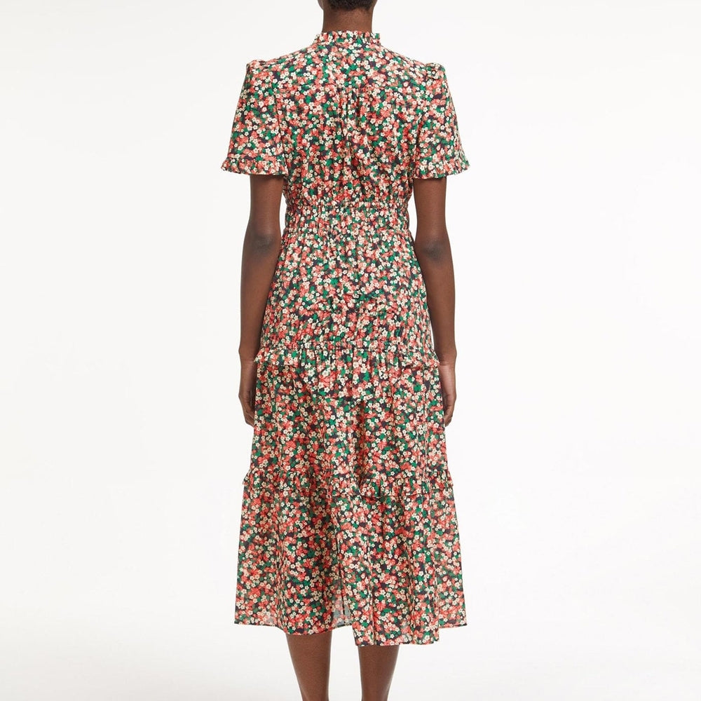 - Evie V Neck Midi Dress -  Floral