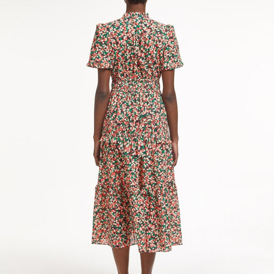 - Evie V Neck Midi Dress -  Floral