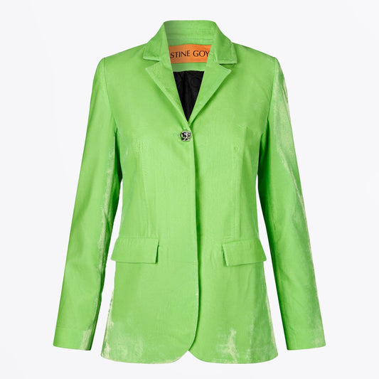 - Archi Velvet Jacket - Neon Green