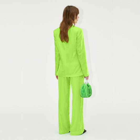 - Archi Velvet Jacket - Neon Green