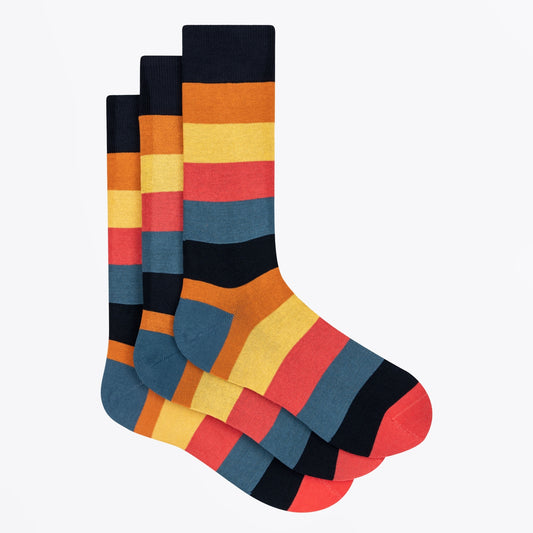- Bright Stripe 3 Pack Socks - Multi
