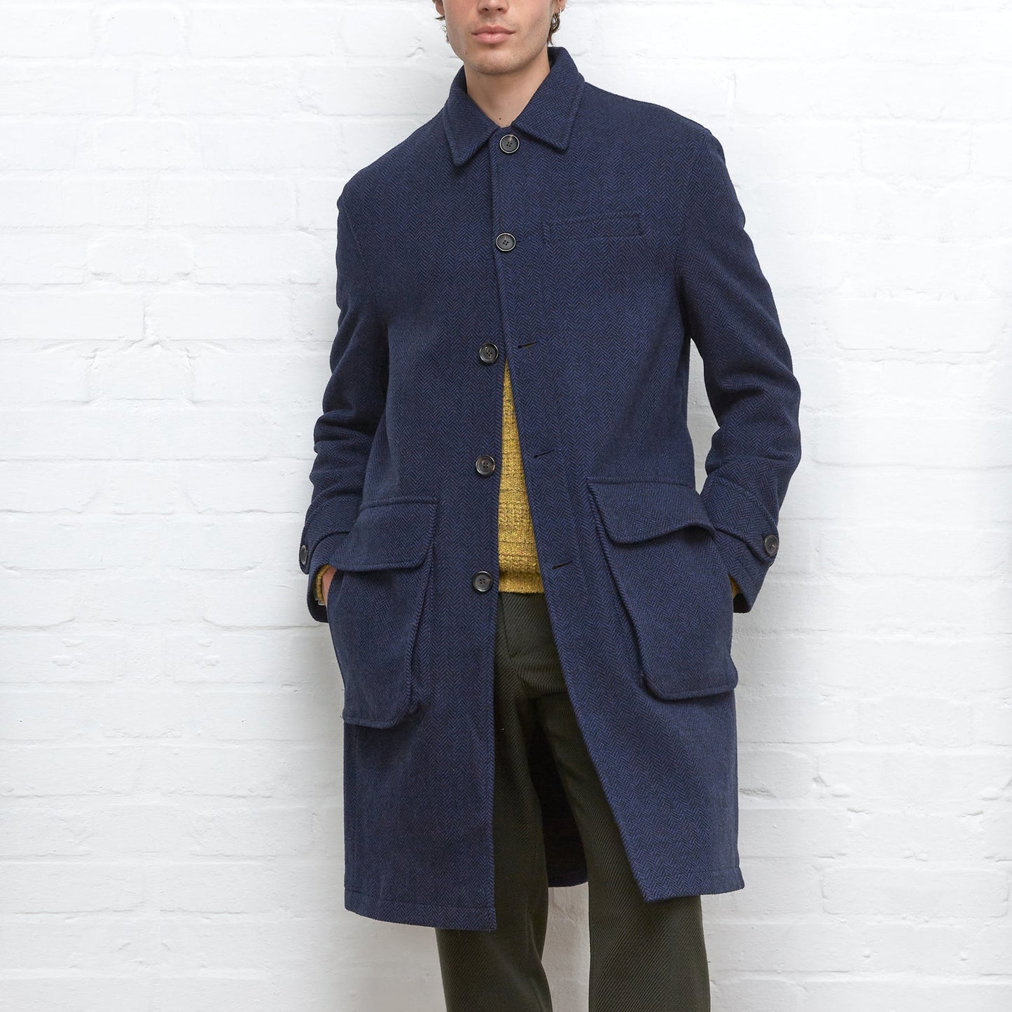 Gormley Grandpa Coat - Navy