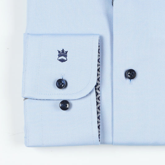 - Button Under Trimmed Shirt - Blue