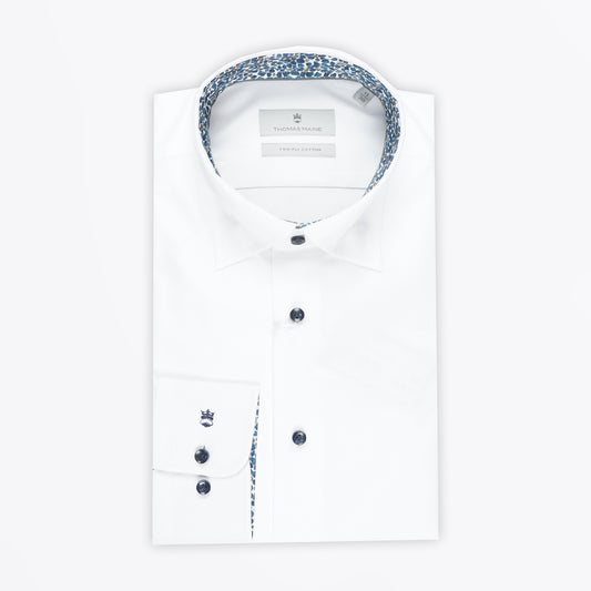 - Button Under Trimmed Shirt - White