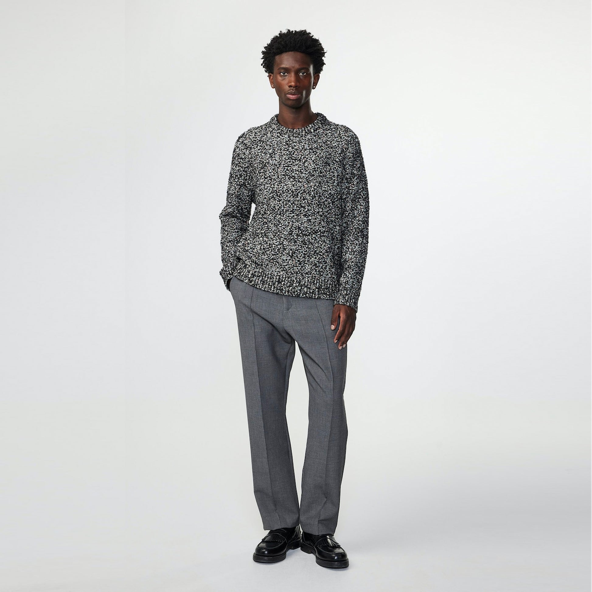 NN07 - Jason Sweater - Black Melange