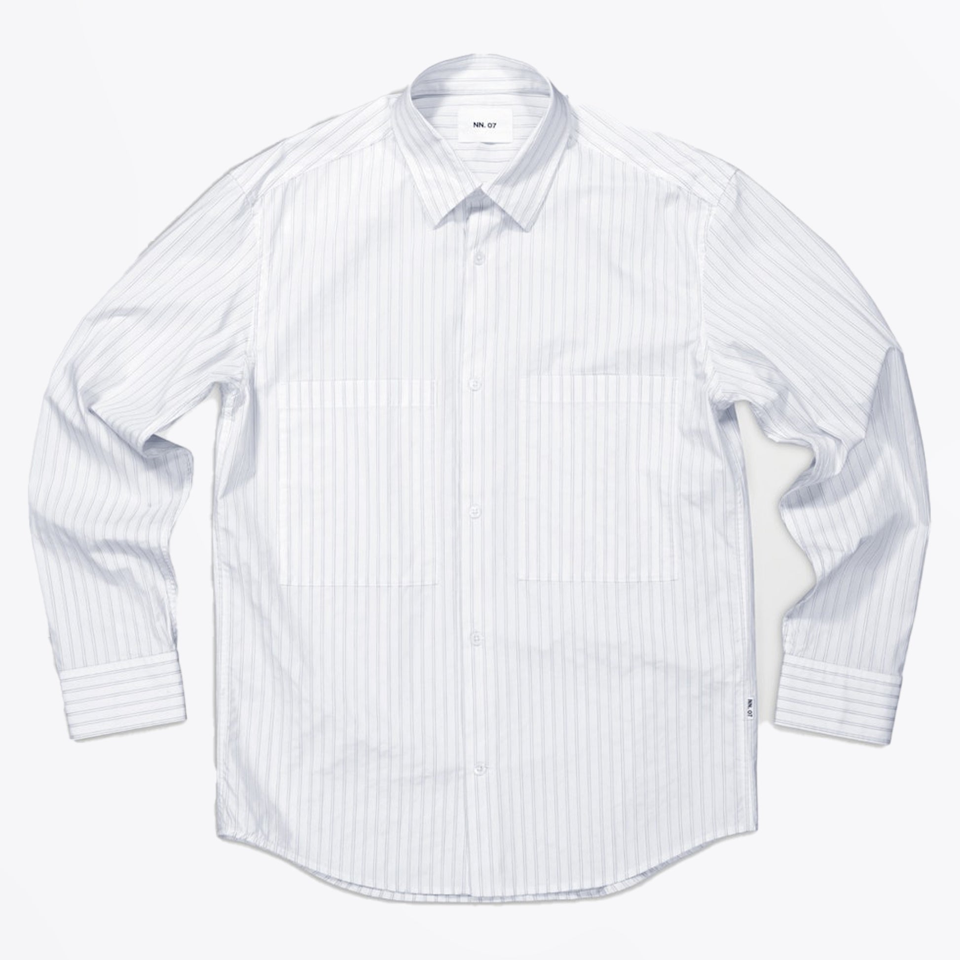 NN07 Freddy Striped Shirt - White Stripe