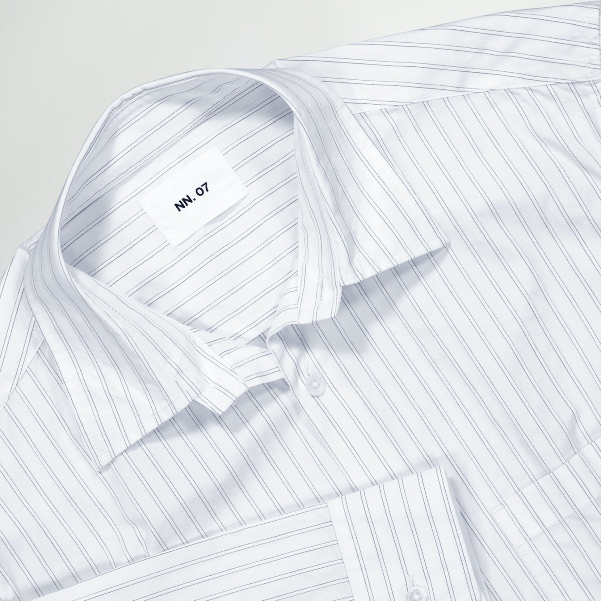 NN07 Freddy Striped Shirt - White Stripe