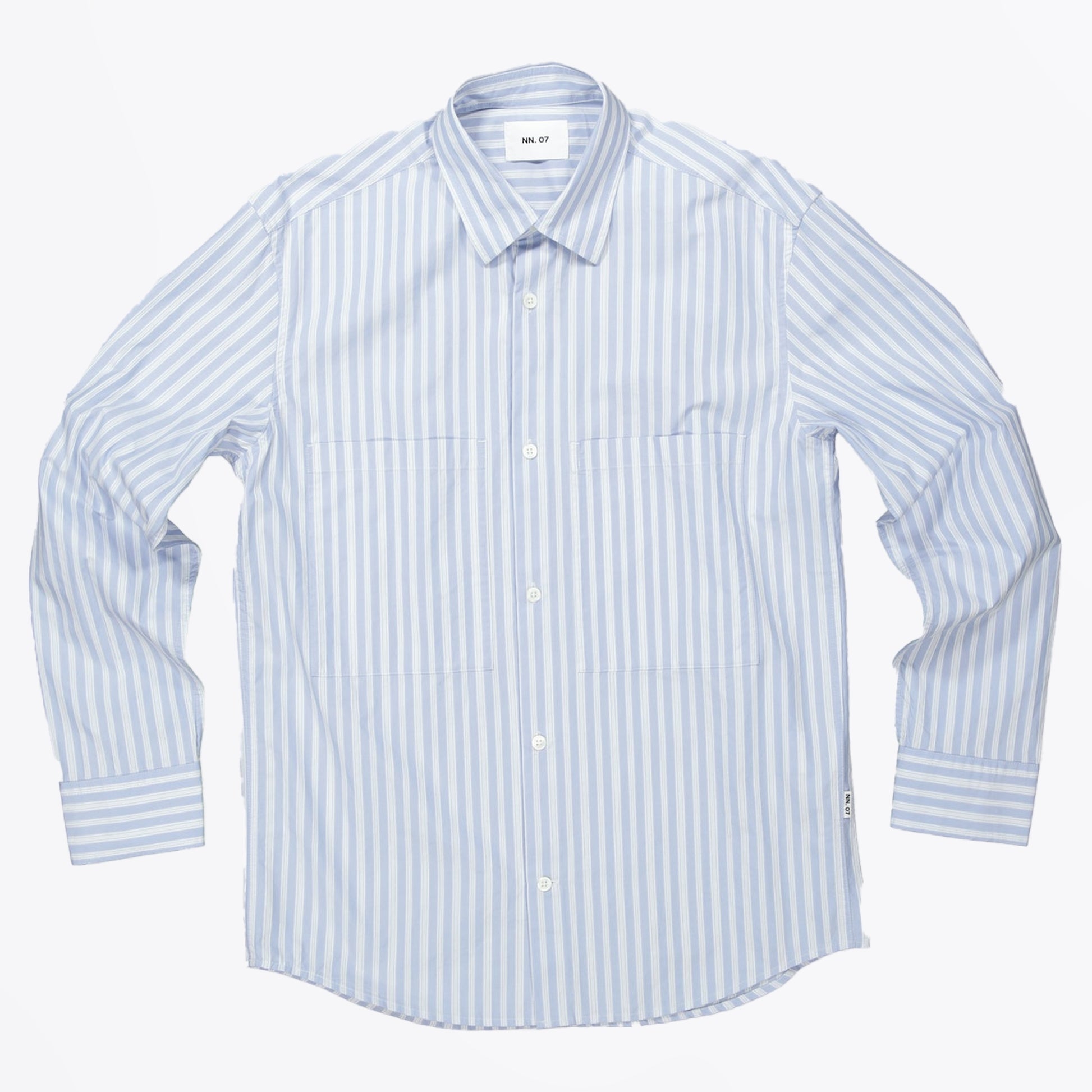NN07 Freddy Striped Shirt - Blue Stripe