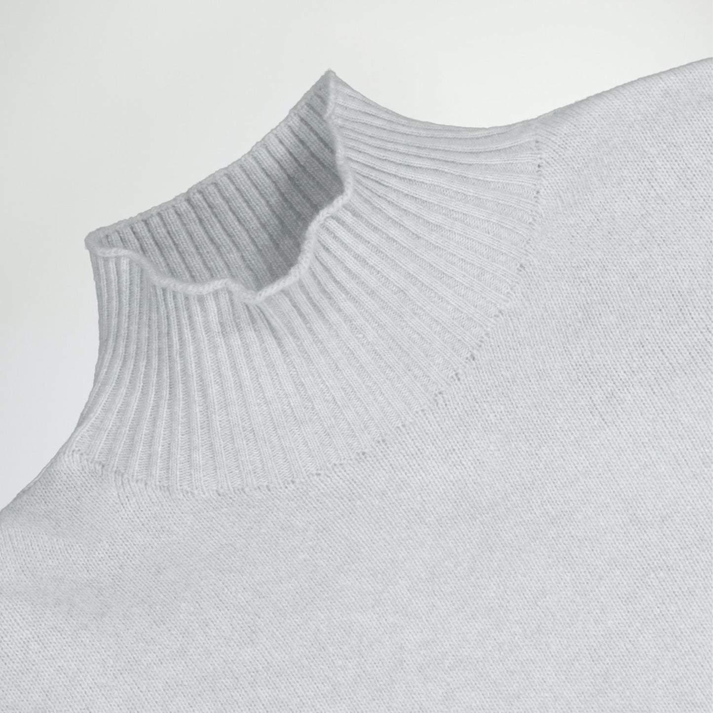 - Clarke Mock Neck Sweater - Light Grey