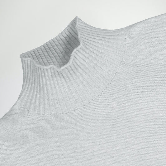 - Clarke Mock Neck Sweater - Light Grey