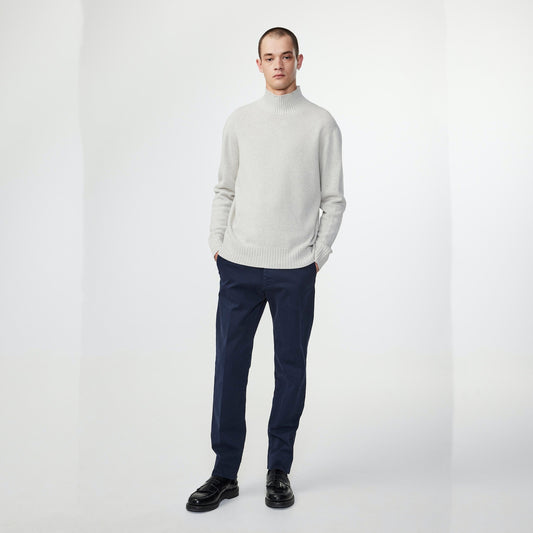 - Clarke Mock Neck Sweater - Light Grey