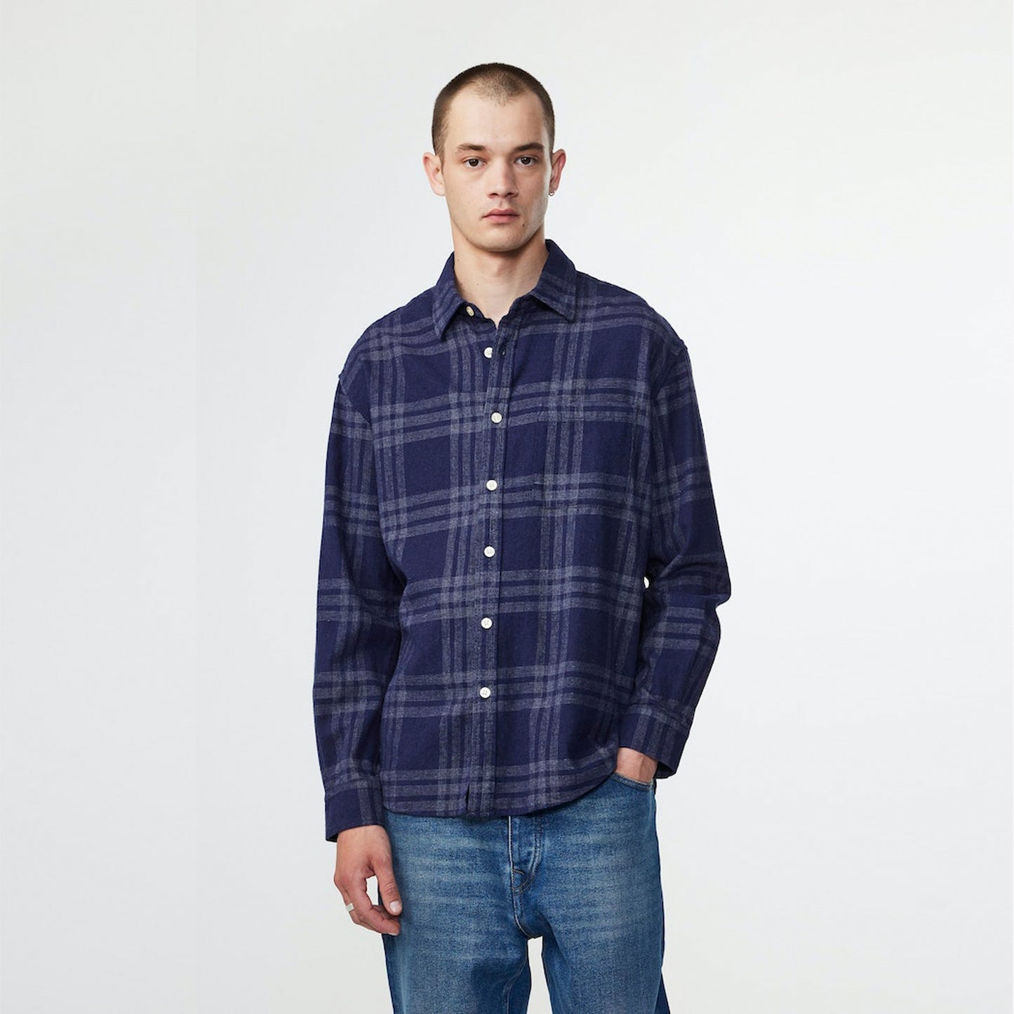 - Deon Flannel Shirt - Navy Check