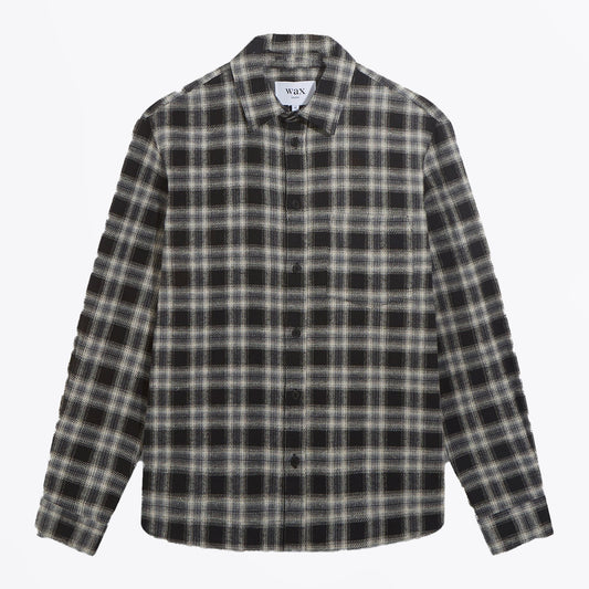 - Shelly LS Shirt Flannel Check - Black/White