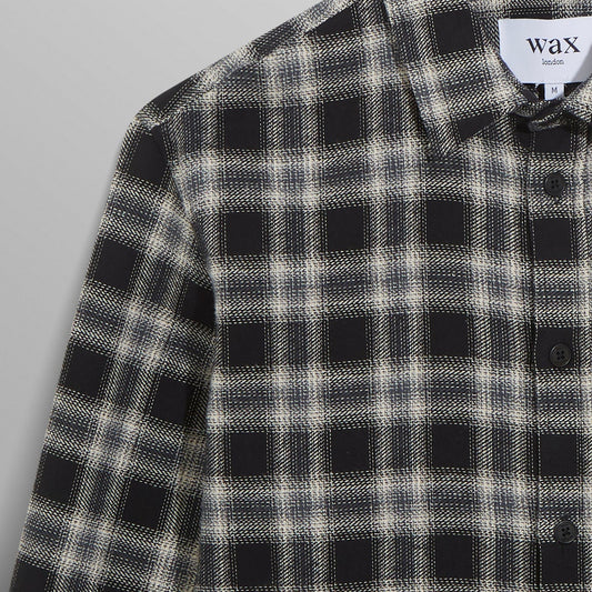- Shelly LS Shirt Flannel Check - Black/White