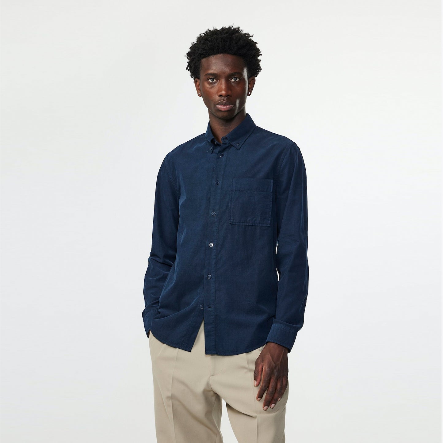 - Arne Corduroy Shirt - Navy/Blue