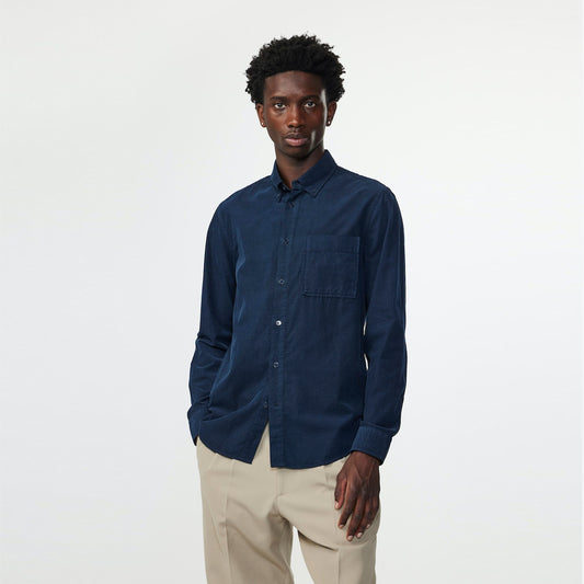 - Arne Corduroy Shirt - Navy/Blue