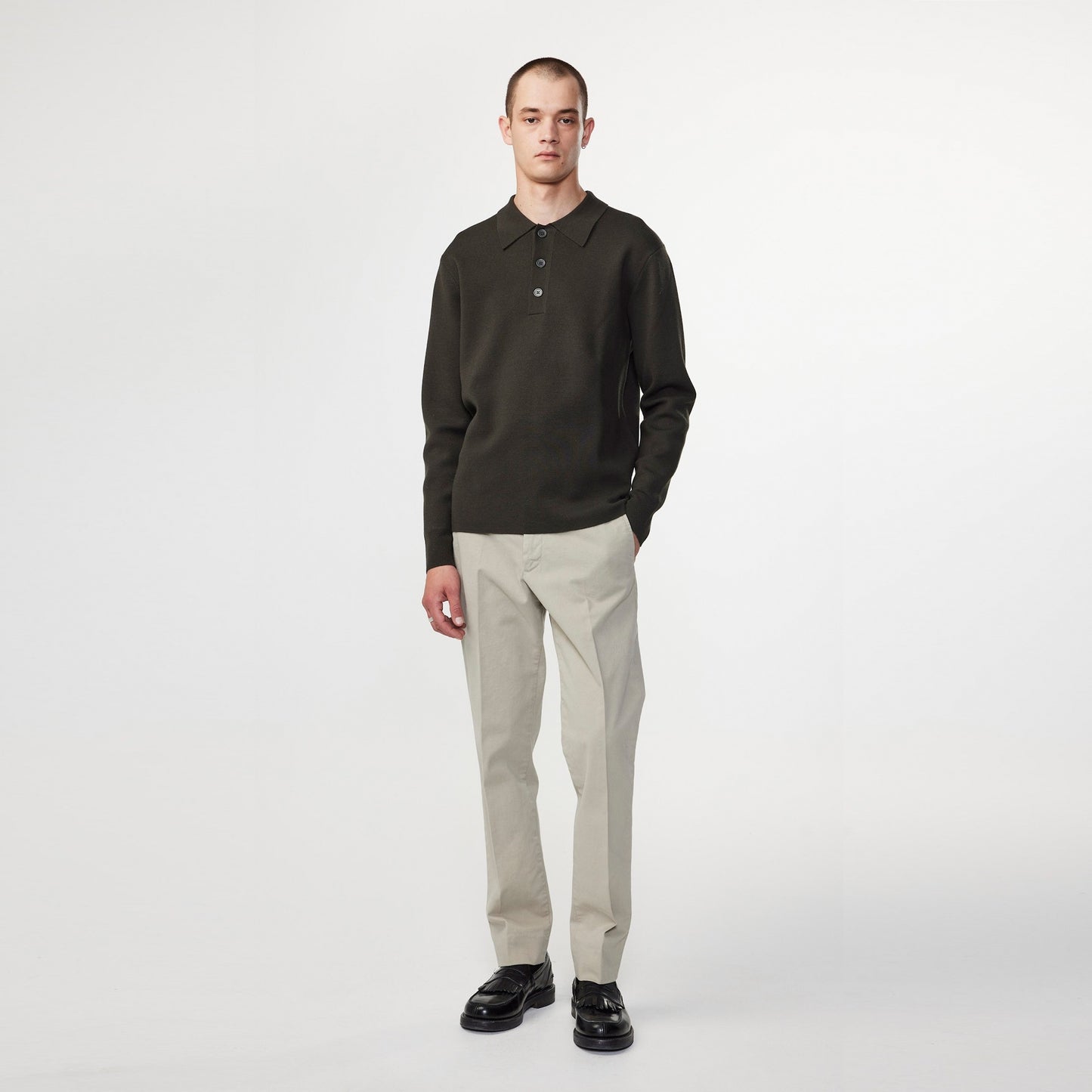 Harald Knitted Polo - Army