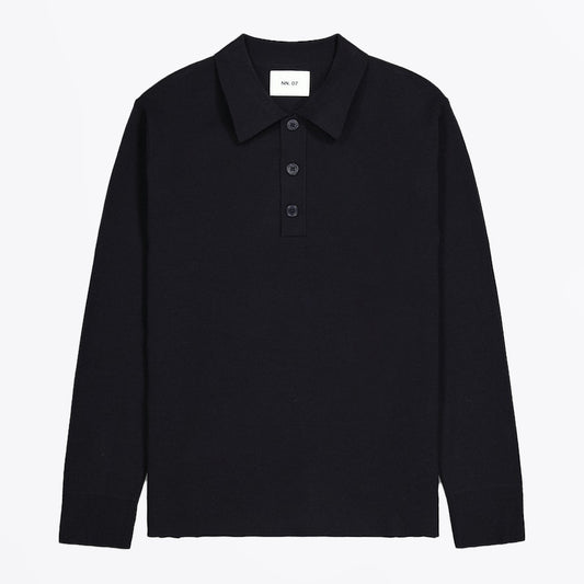 Harald Knitted Polo - Dark Navy