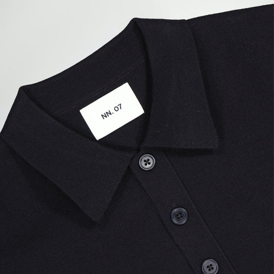 Harald Knitted Polo - Dark Navy