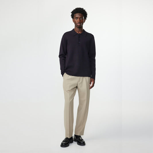 Harald Knitted Polo - Dark Navy