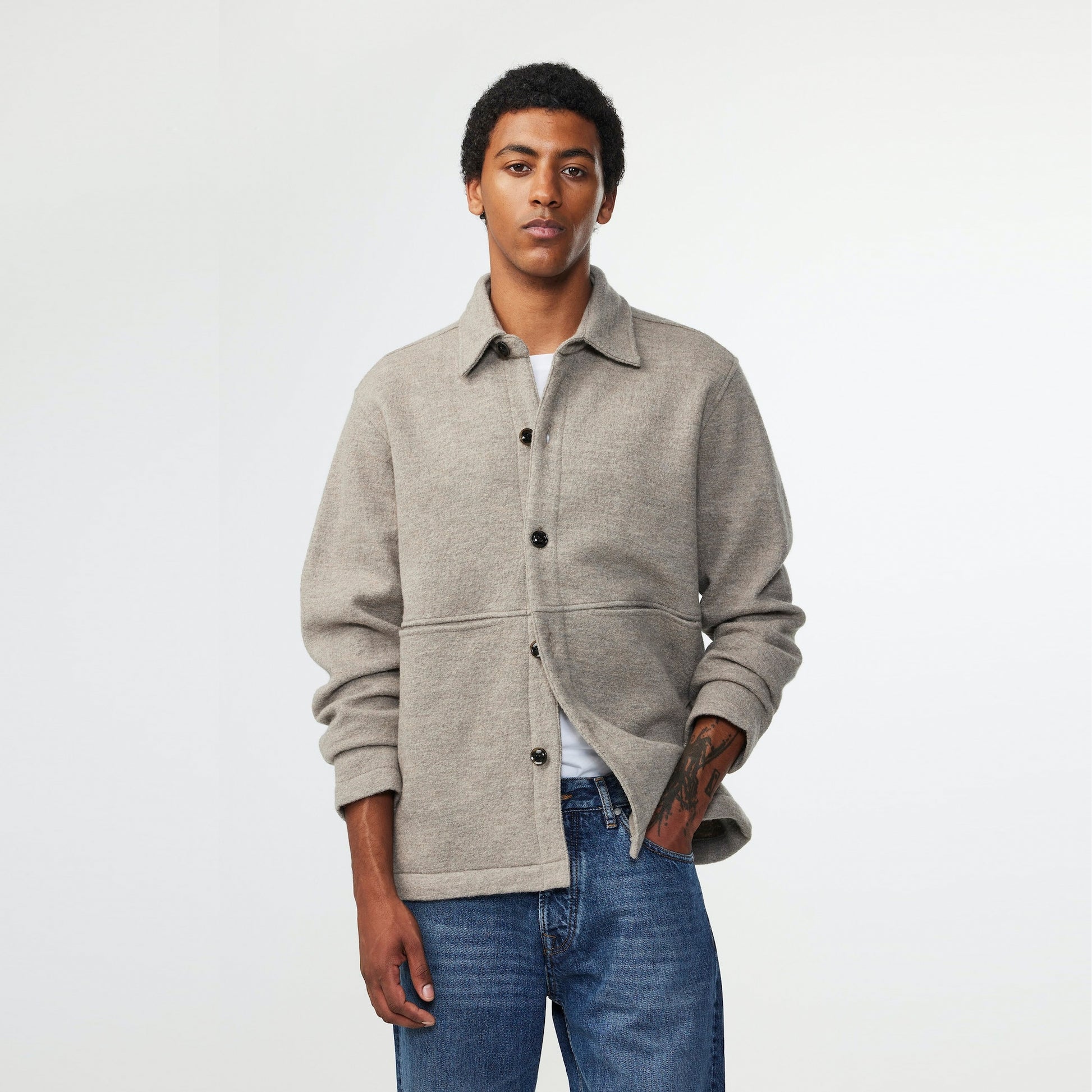 NN07 Kian Merino Jacket - Khaki/Beige