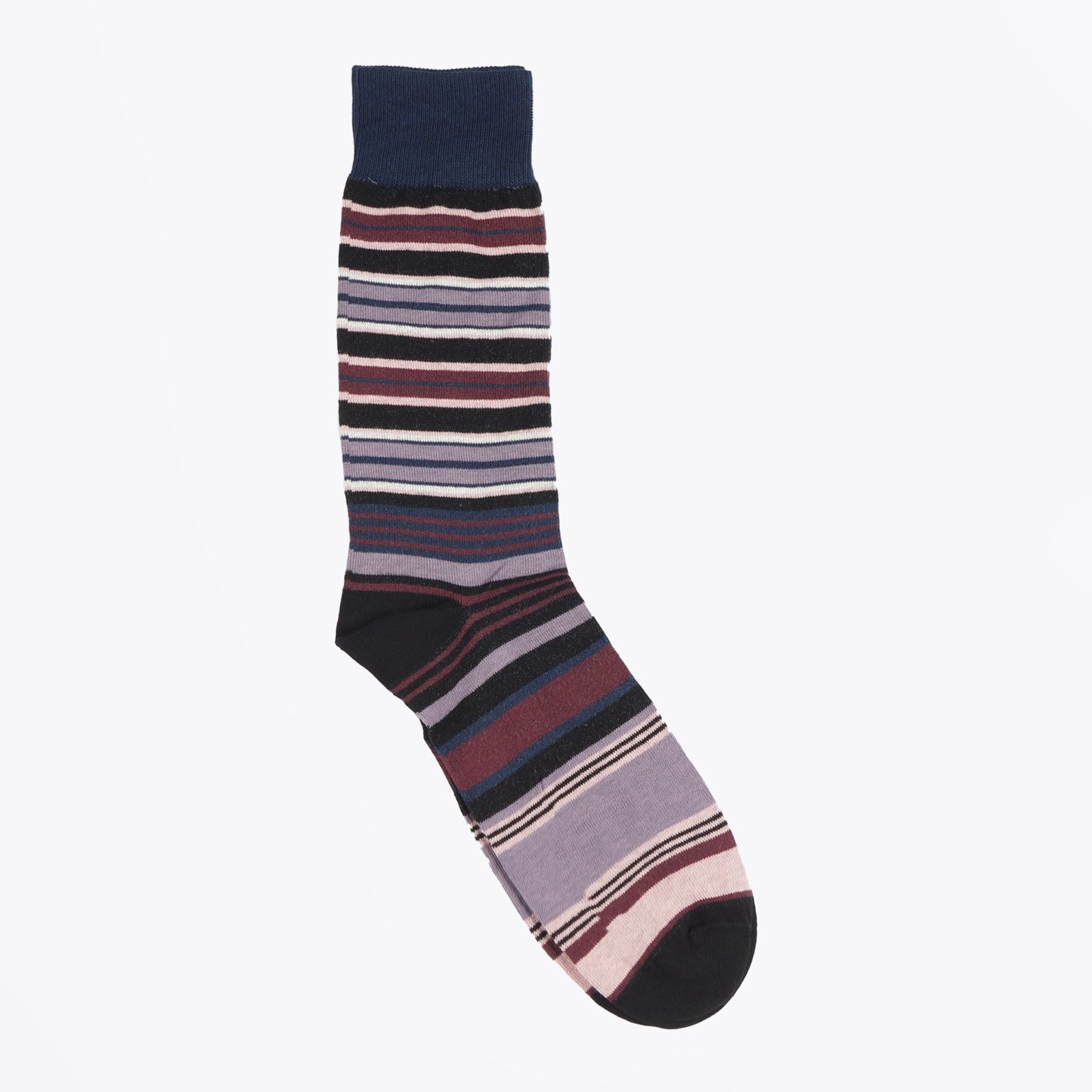 - Socks 3 Pack Navy Striped - Navy